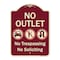 Signmission Designer Series-No Outlet No Trespassing Or Soliciting With No Car And No U-tu, 24" H, BU-1824-9968 A-DES-BU-1824-9968 - alternate 1